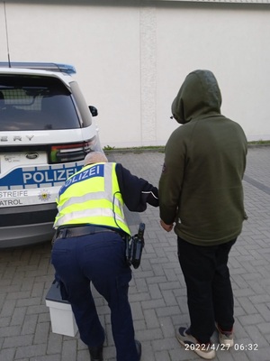 Zatrzymany obywatel Białorusi  i niemiecki policjant