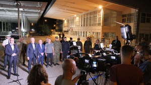 Rozpoczęcie tymczasowej kontroli granicznej na polsko-niemieckiej granicy - konferencja prasowa w Świecku Rozpoczęcie tymczasowej kontroli granicznej na polsko-niemieckiej granicy- konferencja prasowa w Świecku